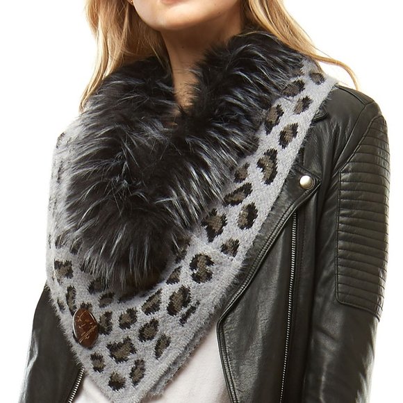 Leopard Faux Fur Scarf - Picture 4 of 6